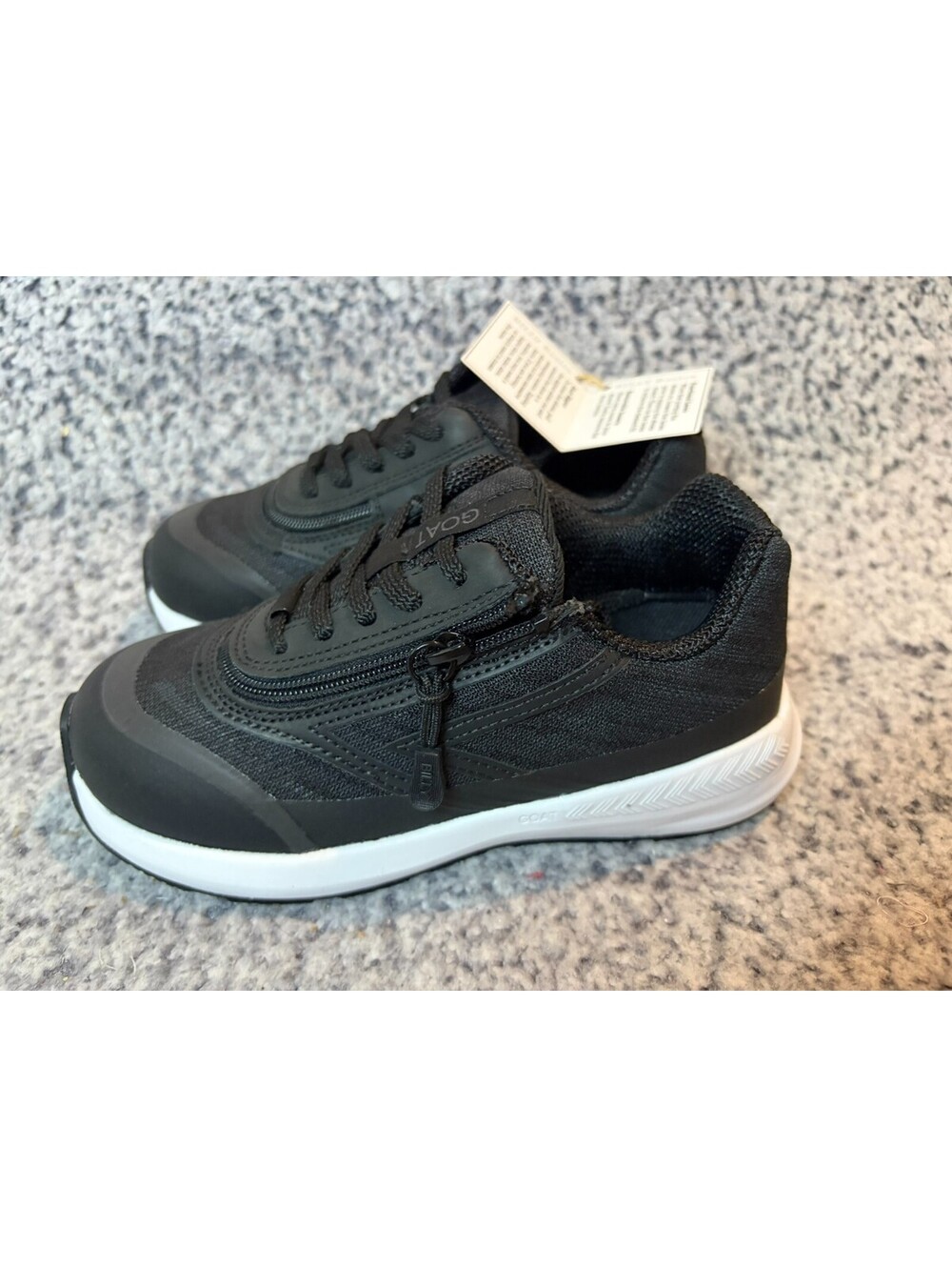 Billy Goat Kids Adaptive Sneakers Black Wide Zip Shoes Size 13W US NWB